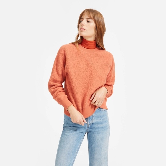 Everlane The Renew Fleece Raglan Sweatshirt - Coral​ - Picture 1 of 7